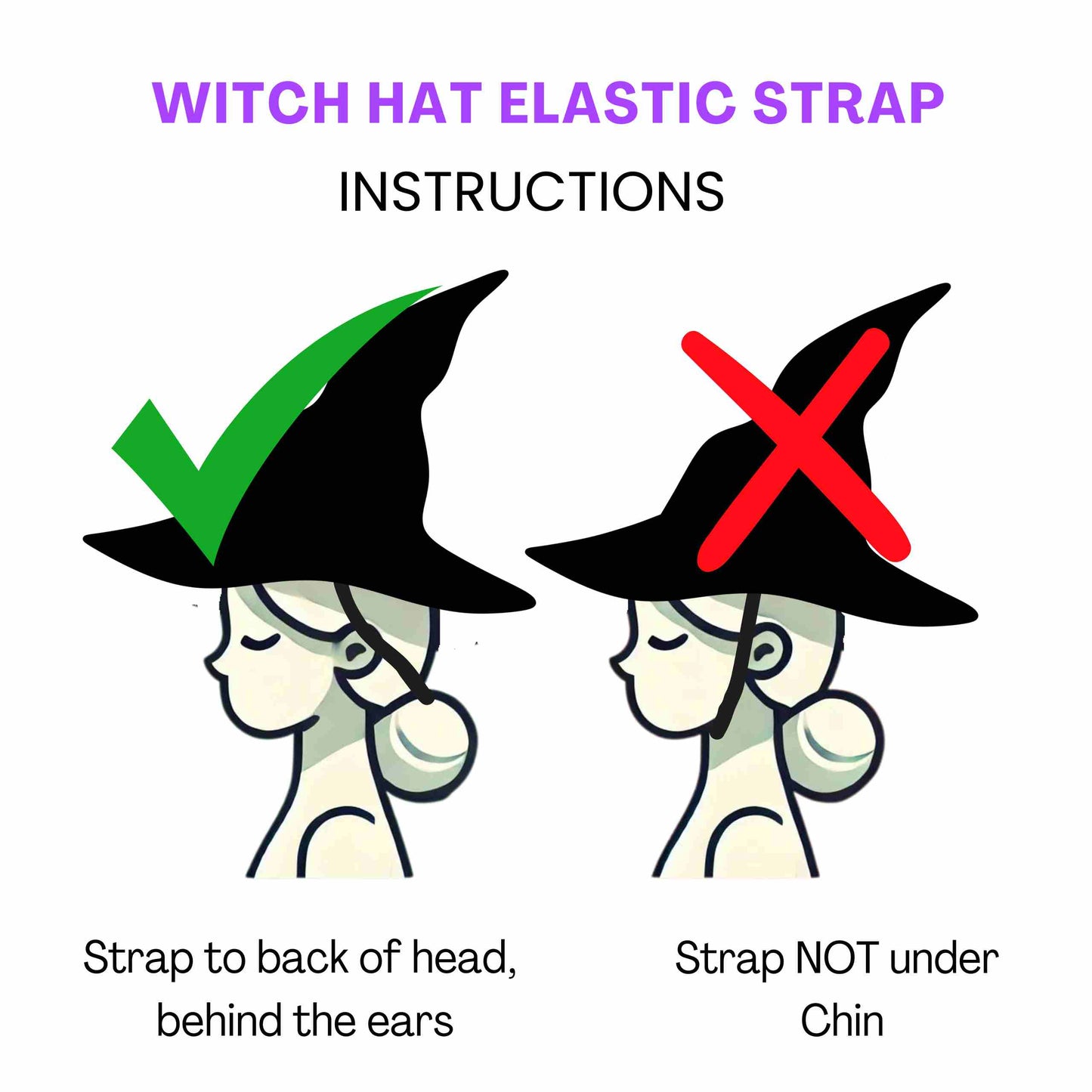 a cartoon of a witches hat with instructions