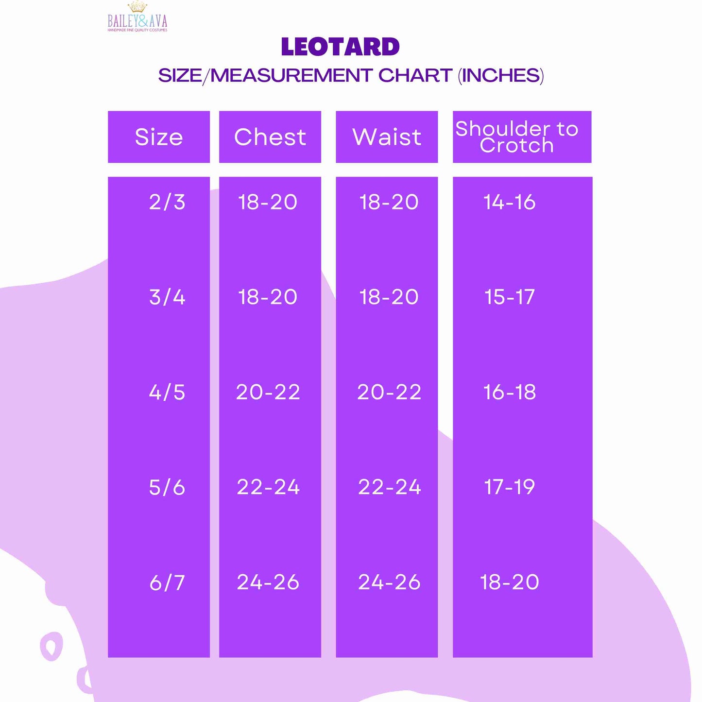 the size measurement chart for a child's shoes
