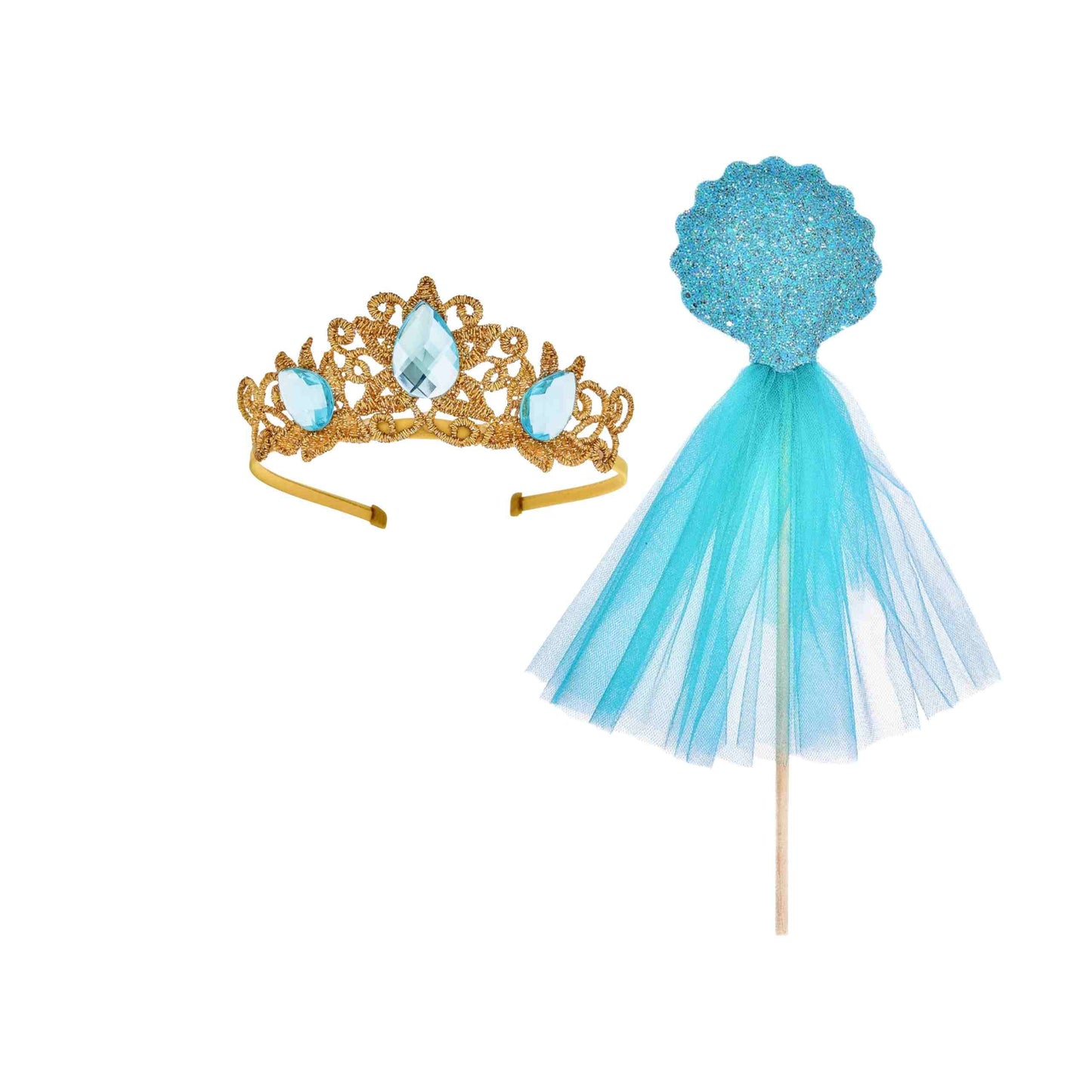 a tiara and wand with a tiara on top of it