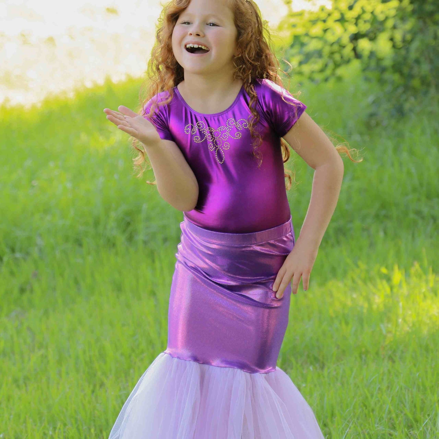 Mermaid Skirt & Crown Set - Purple