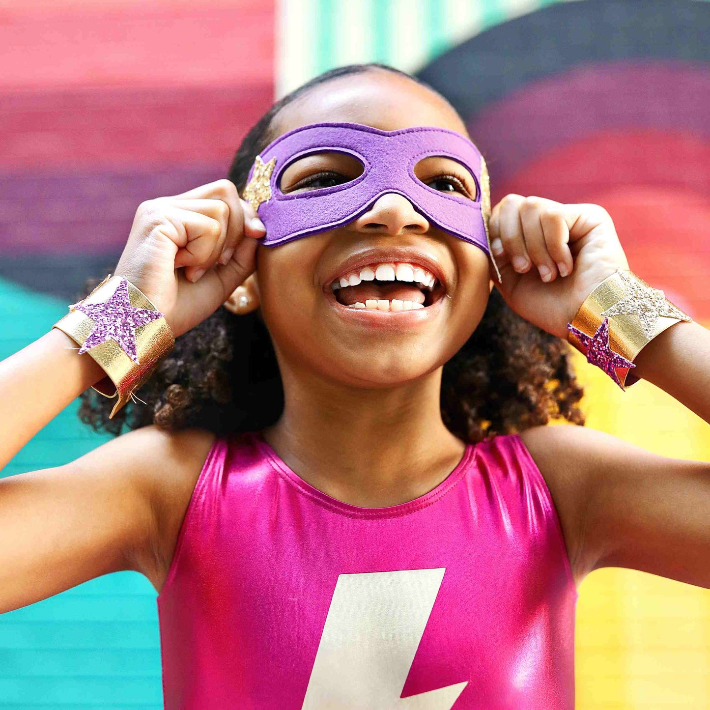 Superhero Mask & Cuff Set - Purple