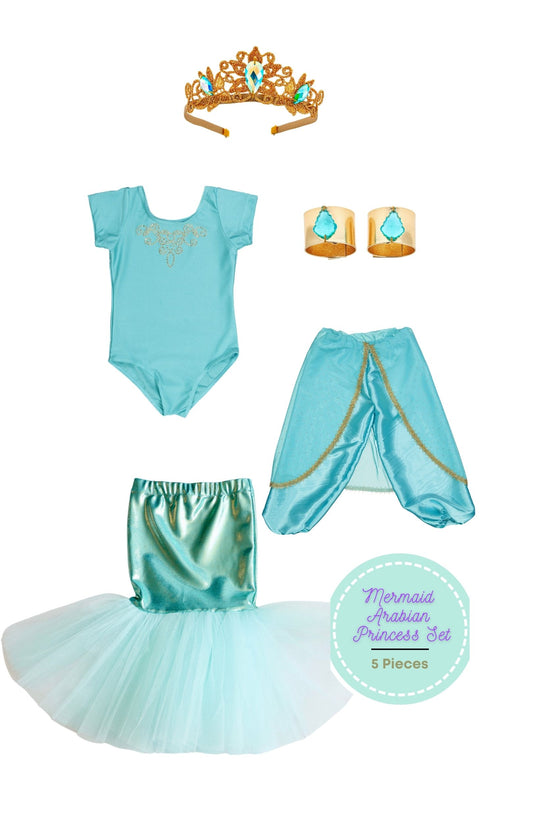 5 Piece Mermaid +Princess Costume Set