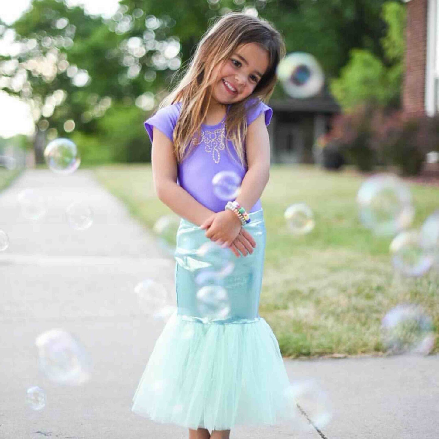 Mermaid Skirt & Crown Set - Teal