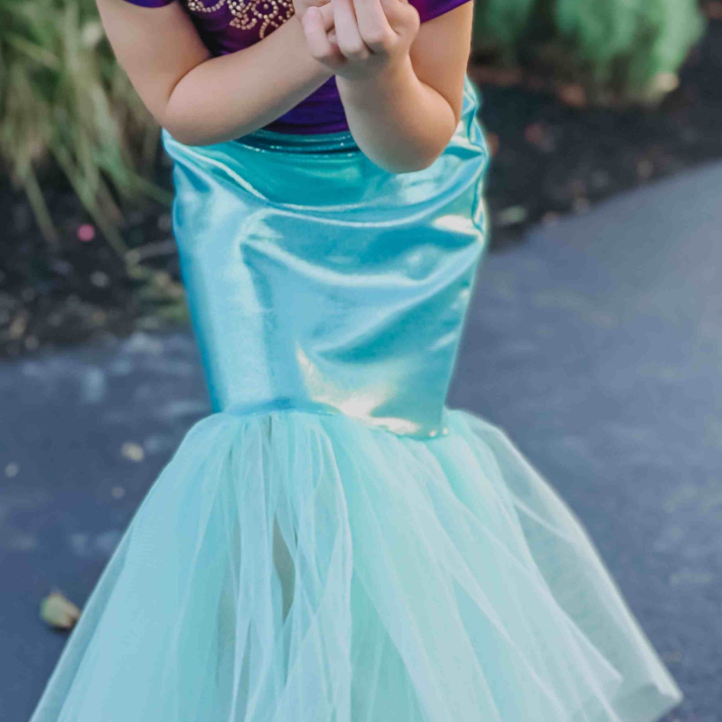 Mermaid Skirt & Crown Set - Teal