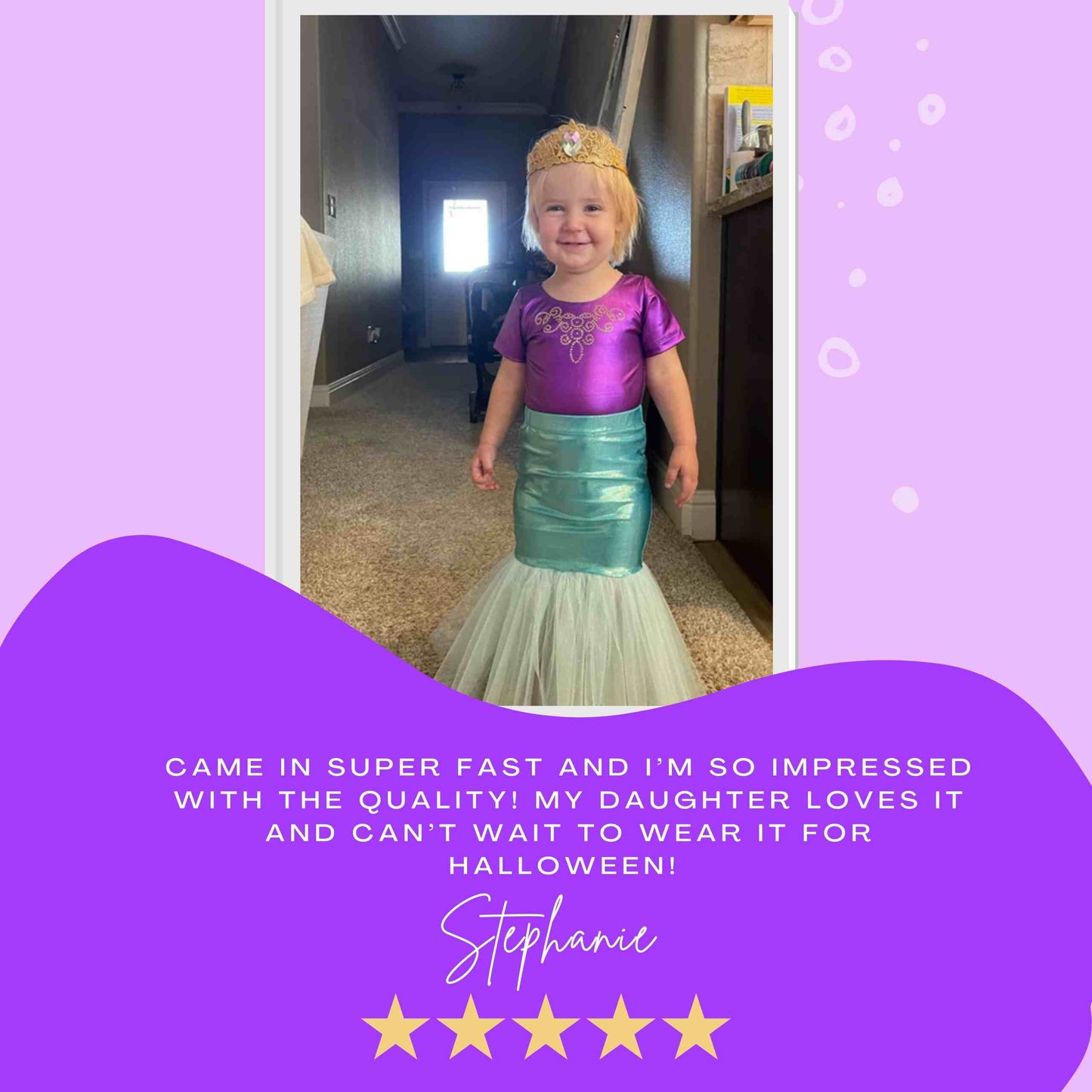 Mermaid Skirt & Crown Set - Teal