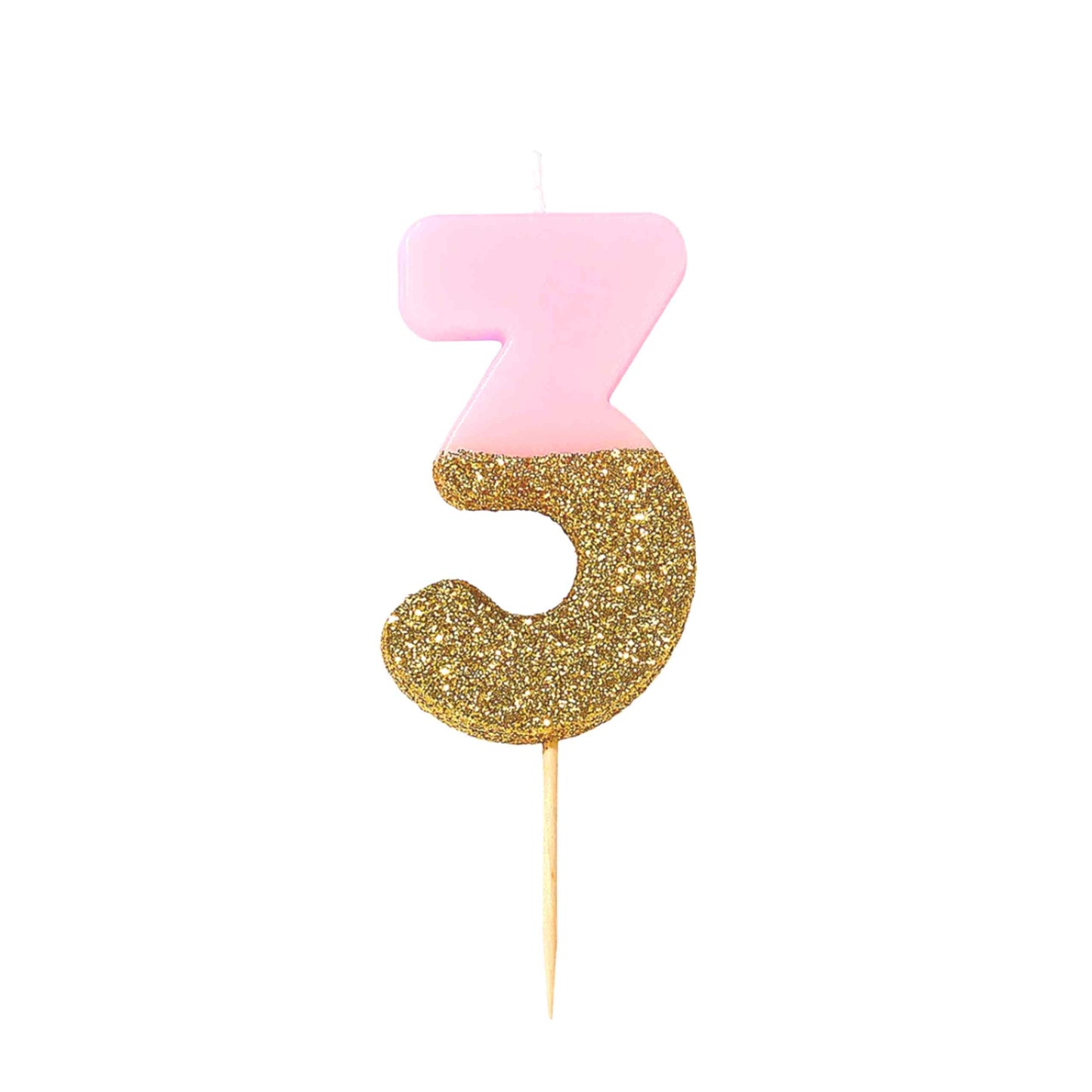 Glitter Birthday Candle, Pink