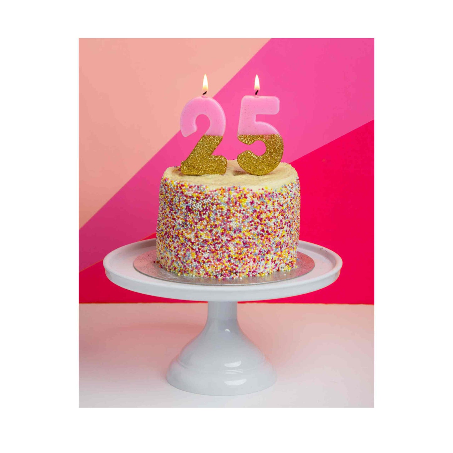 Glitter Birthday Candle, Pink