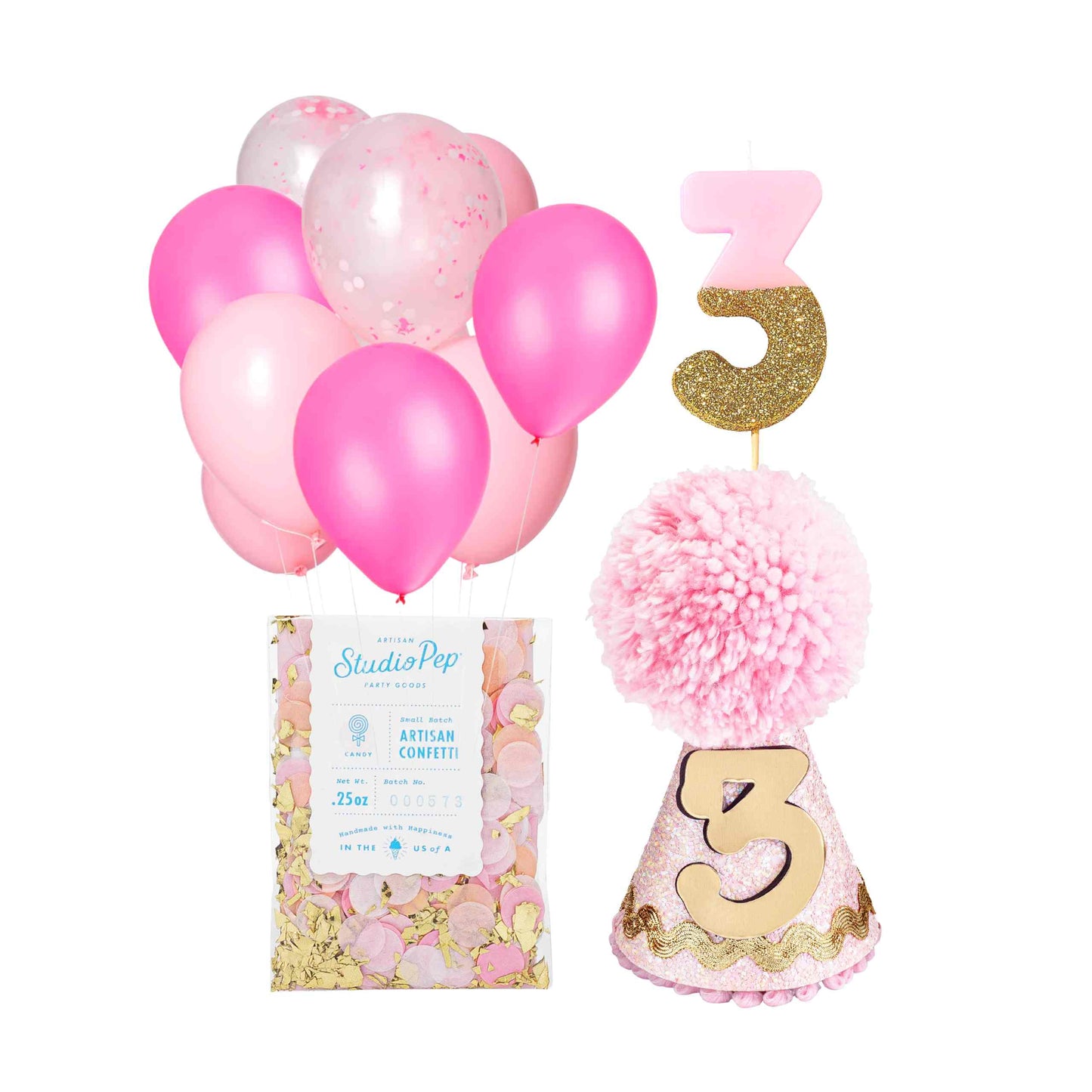 Glitter Birthday Candle, Pink
