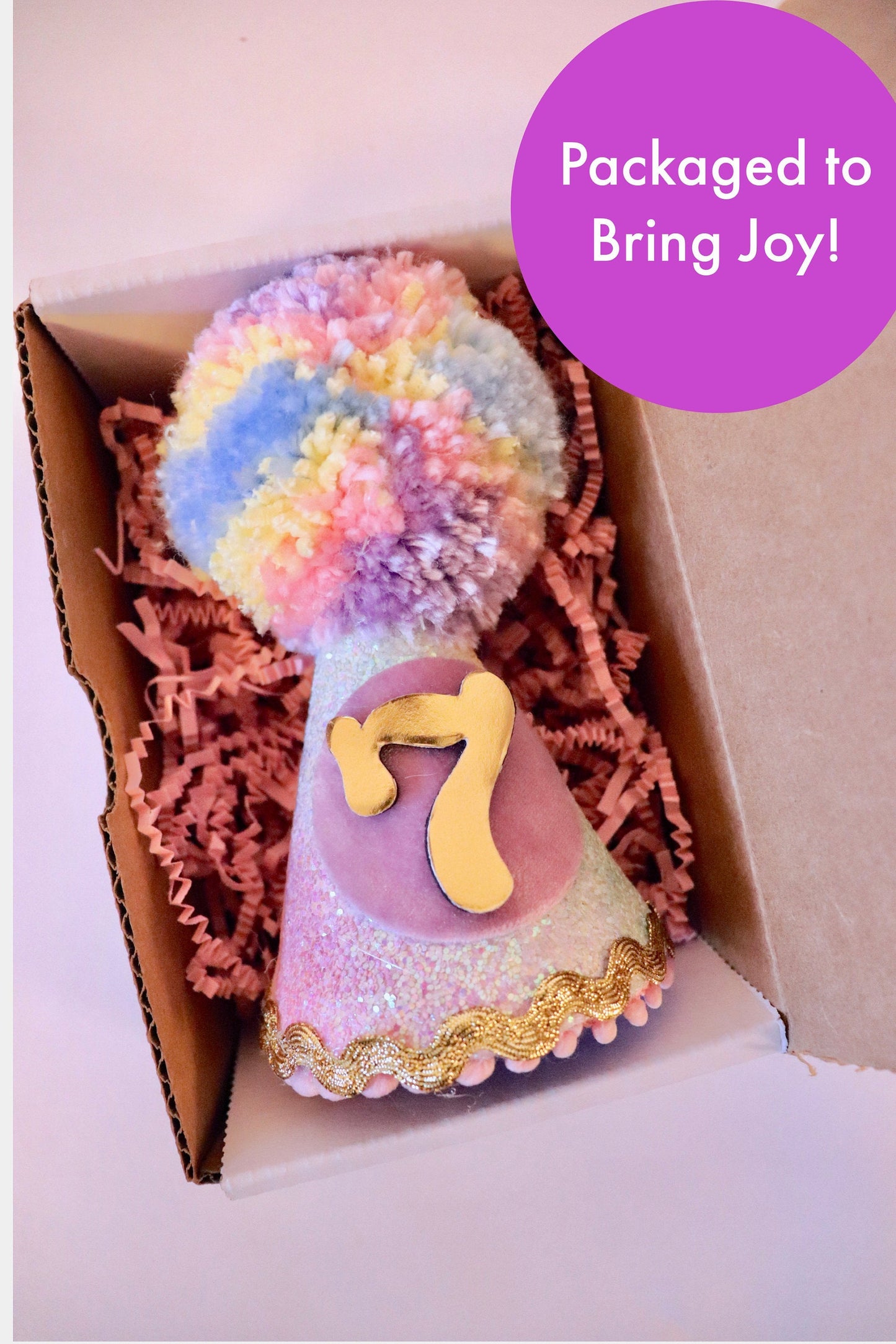Custom Birthday Hat Custom - Pink Purple Gold Options
