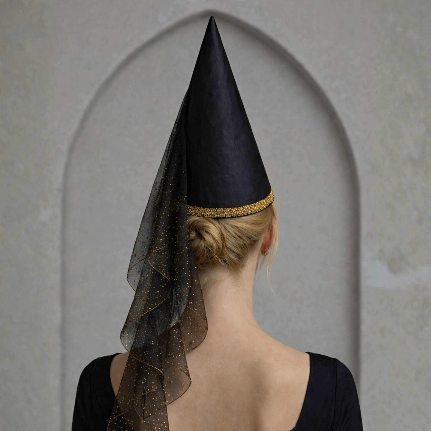 Medieval  Princess Hat  - Black