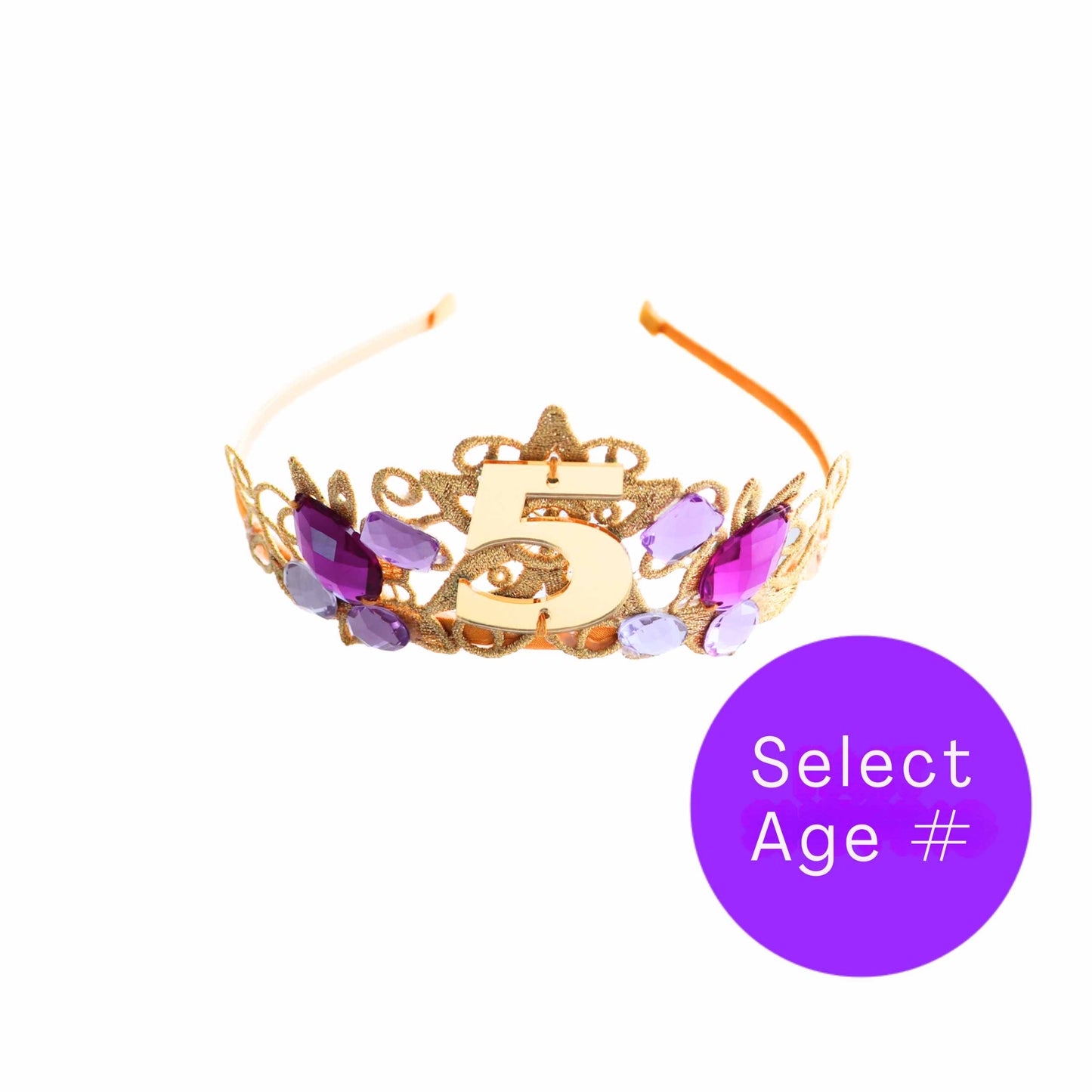 a purple and gold bracelet with the word select age on it