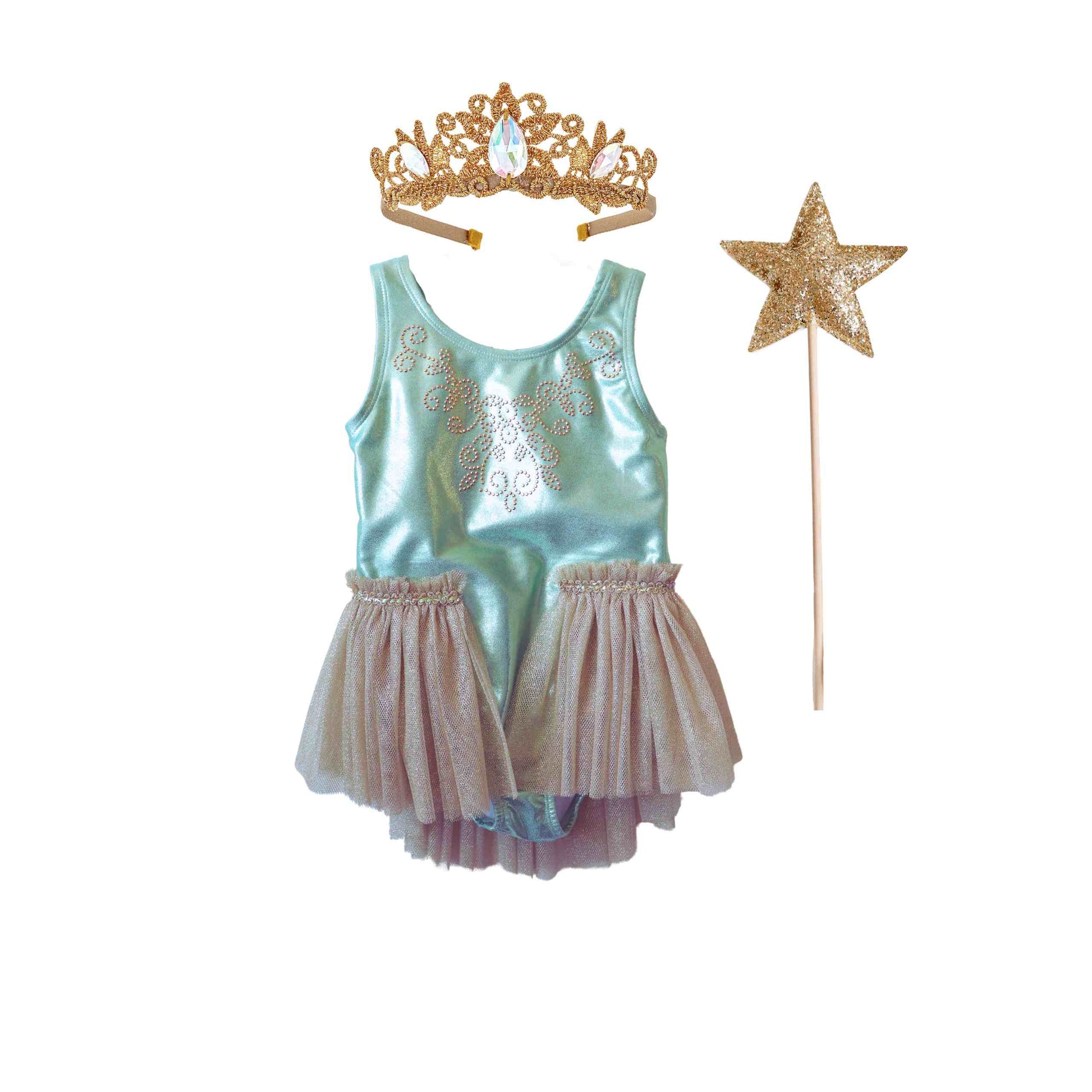 Magical Fairy Leotard Tutu Set - Green Bailey and Ava Magical Fairy Leotard Tutu Set - Green Bailey and Ava