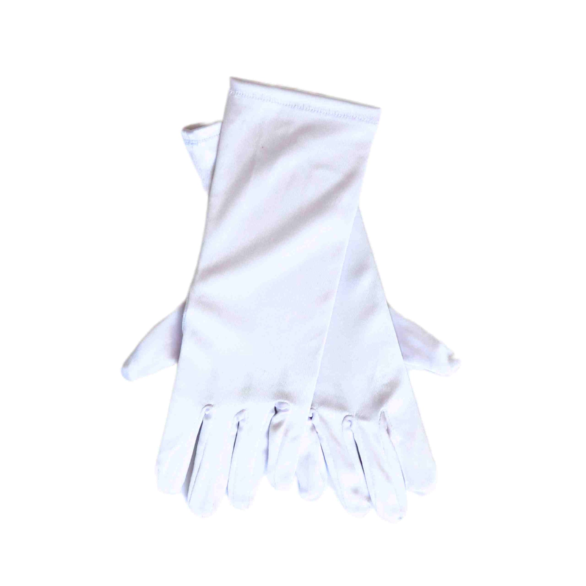 a pair of white gloves on a white background