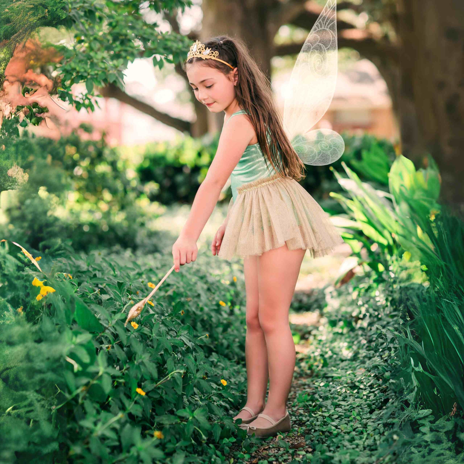 Magical Fairy Leotard Tutu Set - Green - 5-6 Yrs / Leotard+Crown Magical Fairy Leotard Tutu Set - Green - 5-6 Yrs / Leotard+Crown