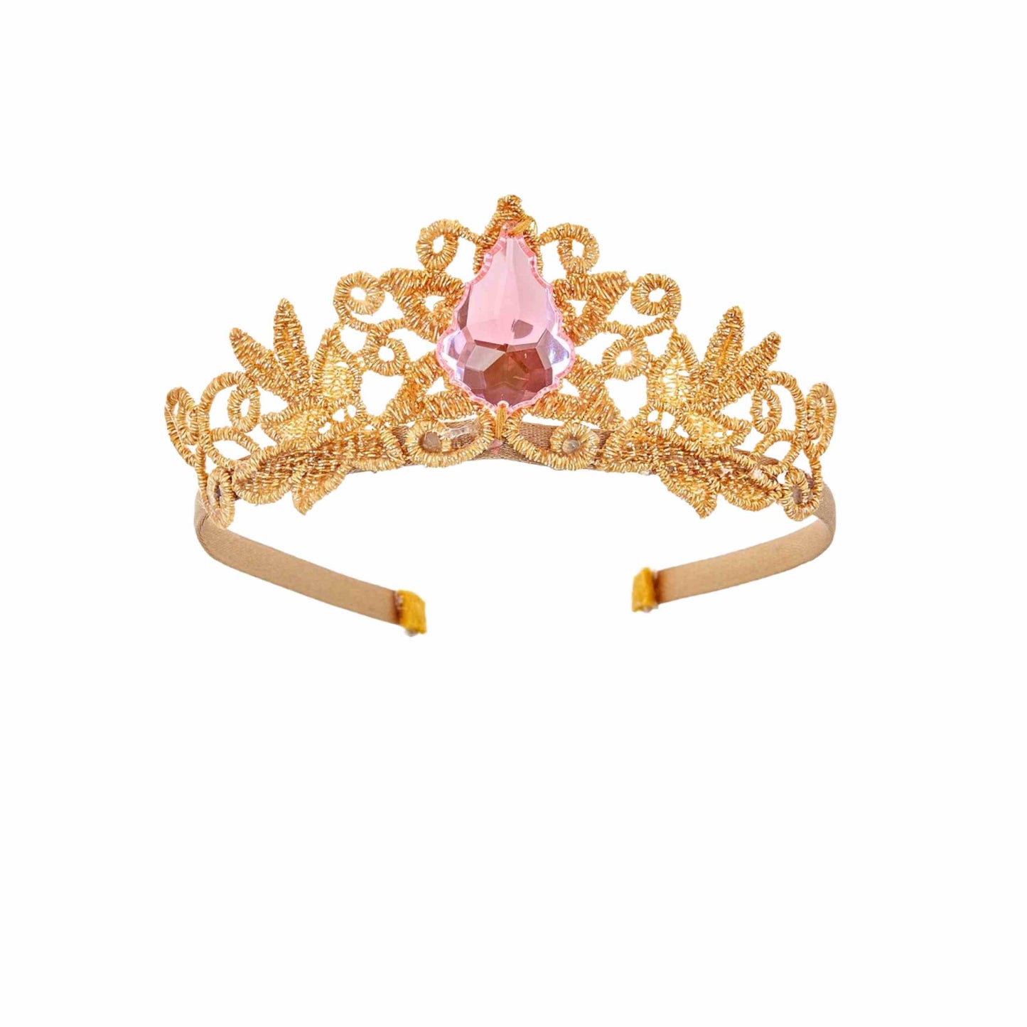 a tiara with a pink stone in the center