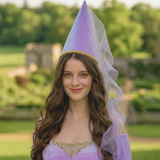 Medieval  Princess Hat  - Lilac/Purple
