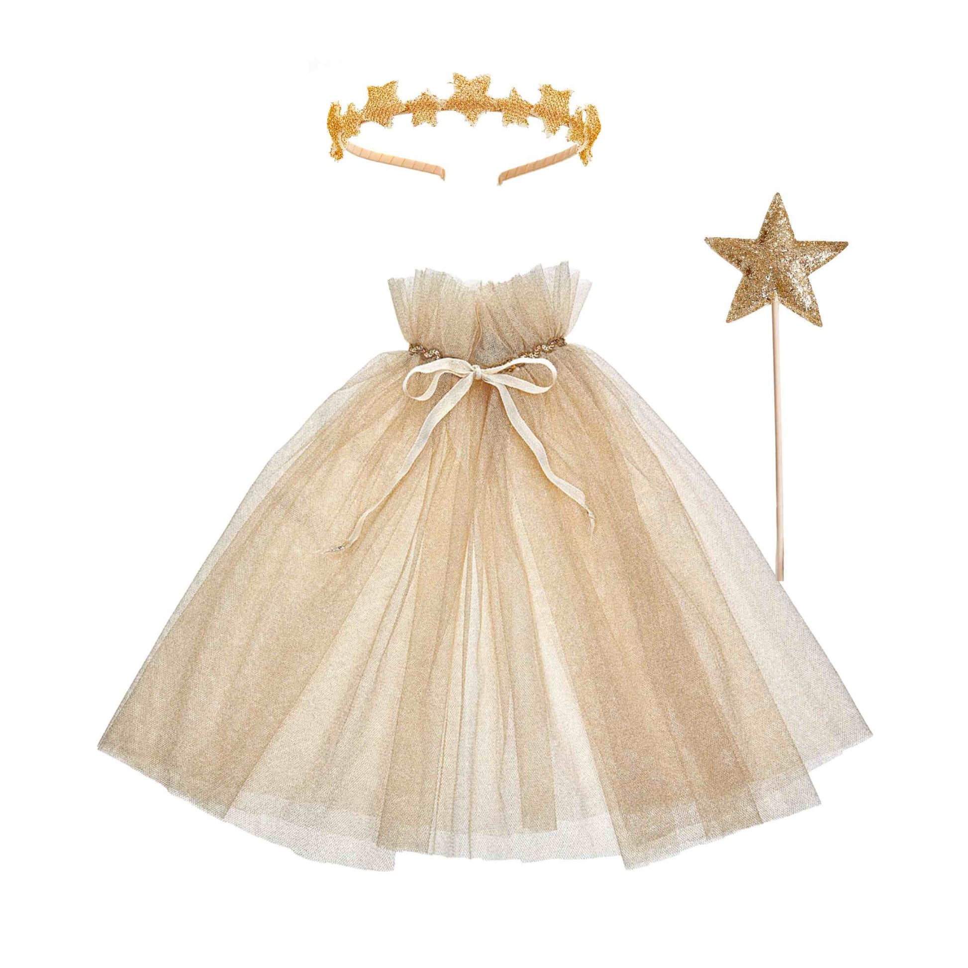 a little girl's dress and headband with a star