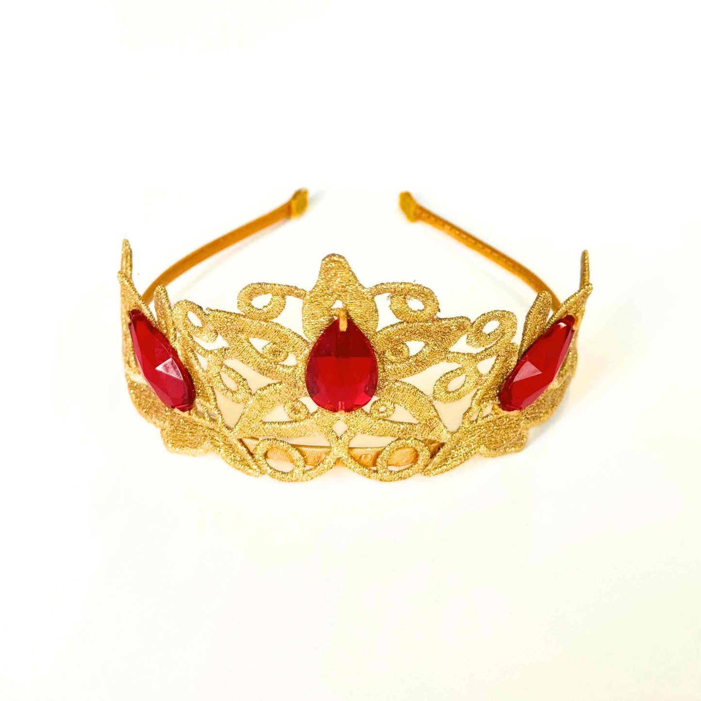 Adult Renaissance Medieval Princess Crown - Red Gold Crown