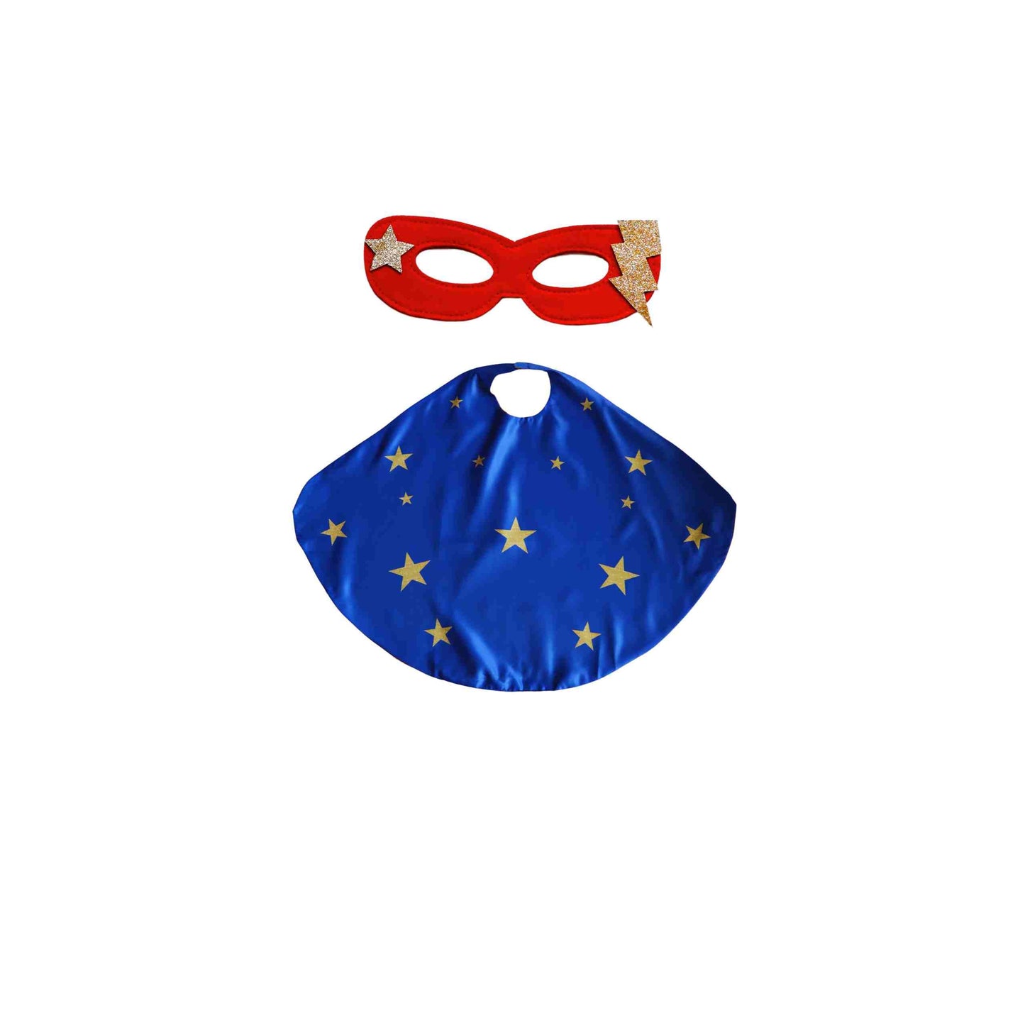 a pair of red and blue masks on a white background