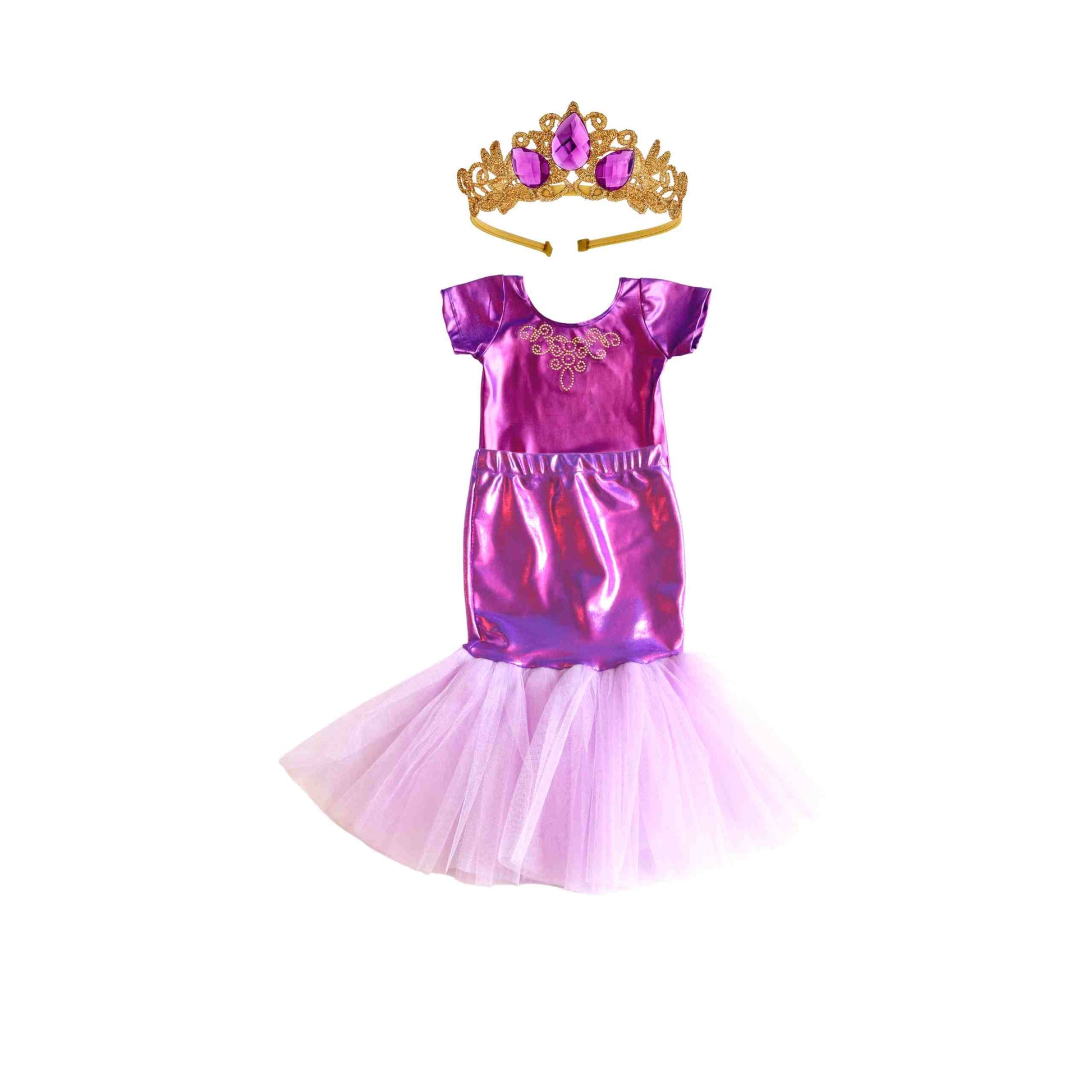 a little girl wearing a purple dress and a tiara