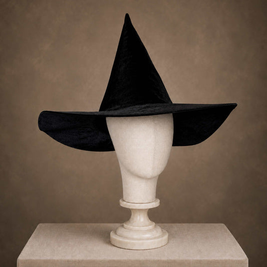 Adult Velvet Witch Hat - Black