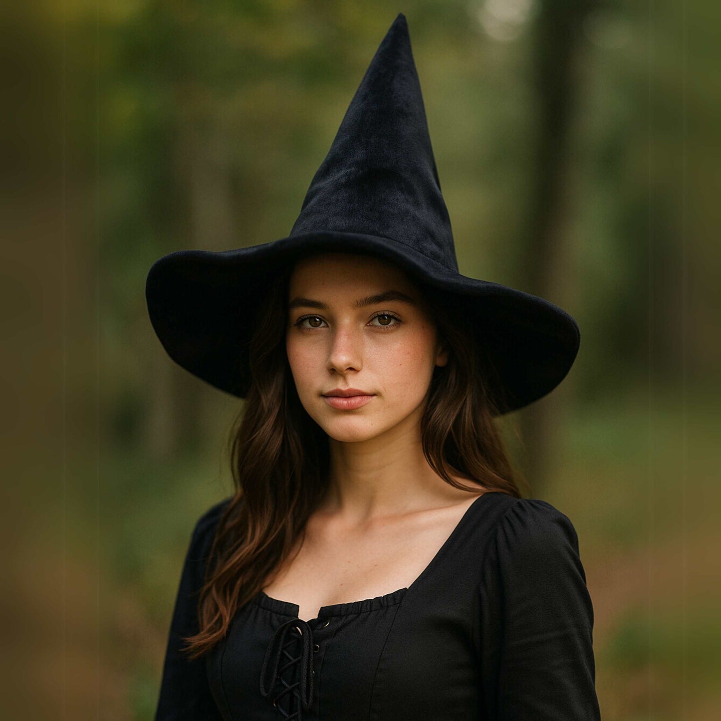 Adult Velvet Witch Hat - Black