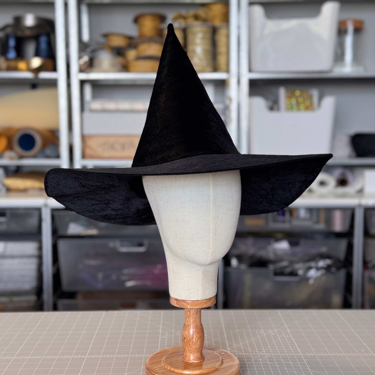 Adult Velvet Witch Hat - Black