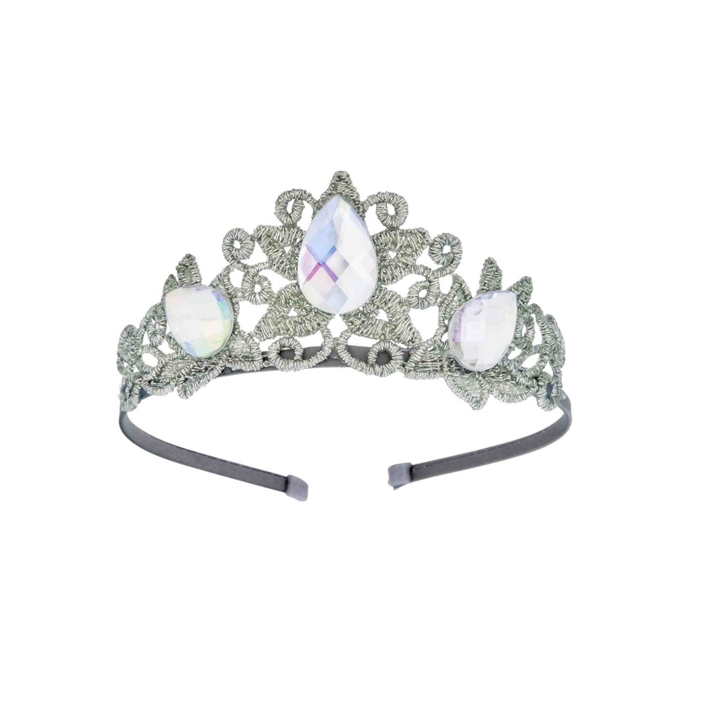 Raven Princess Crown & Wand Set, Silver & Ivory