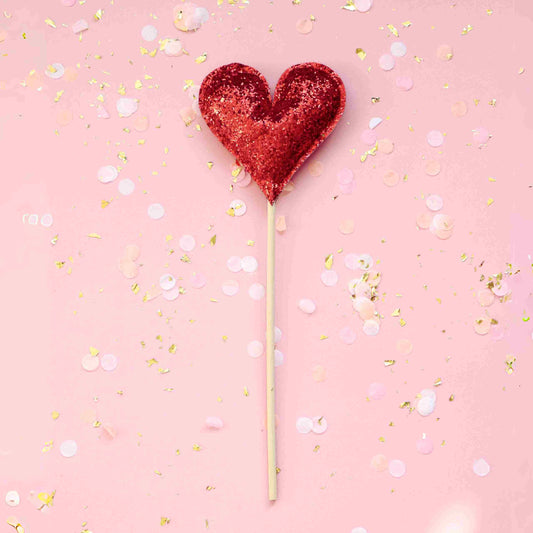 Valentine's Glitter Heart Wand