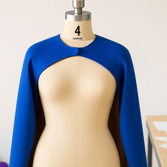Adult Size Satin Superhero Cape - Royal Blue/Gold