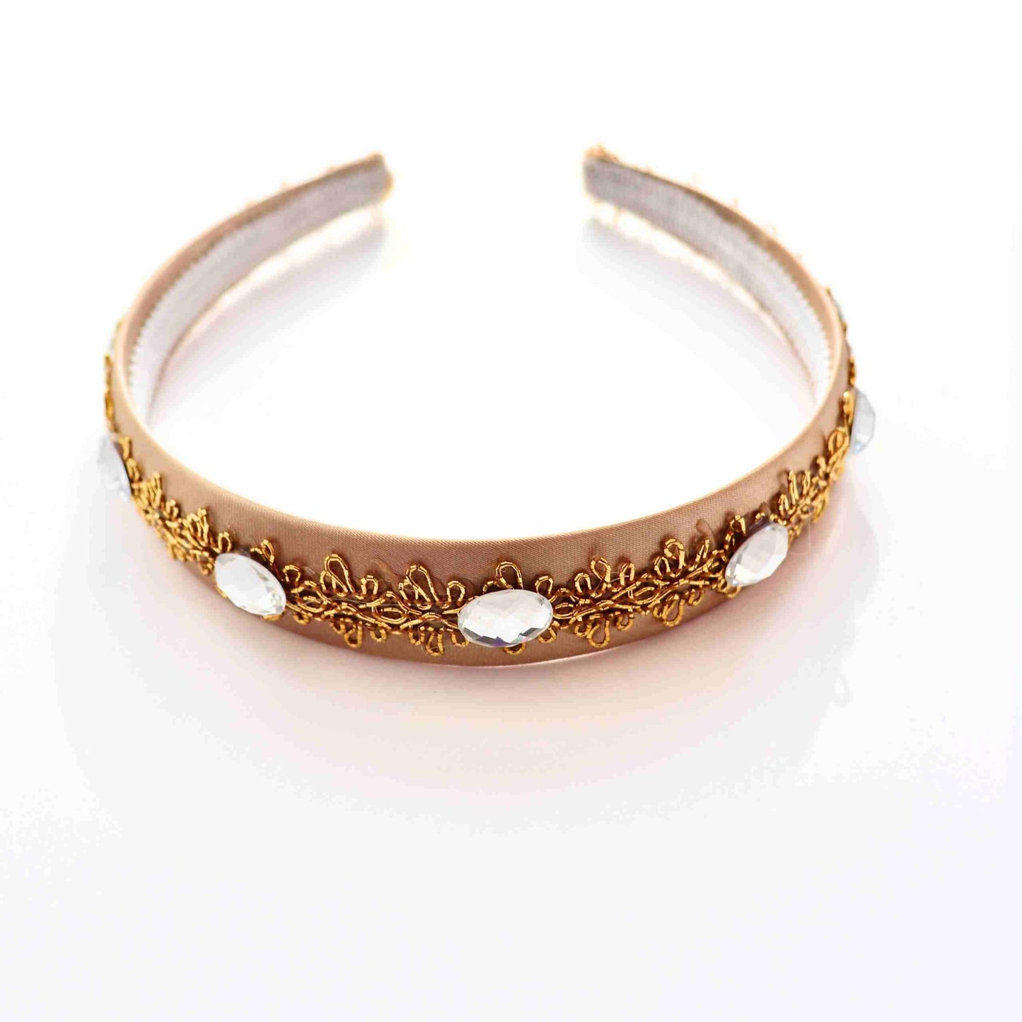 Jeweled Headband  - Clear/Pink/Purple Gem