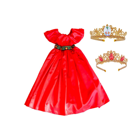 Red Princess Dress Crown Set