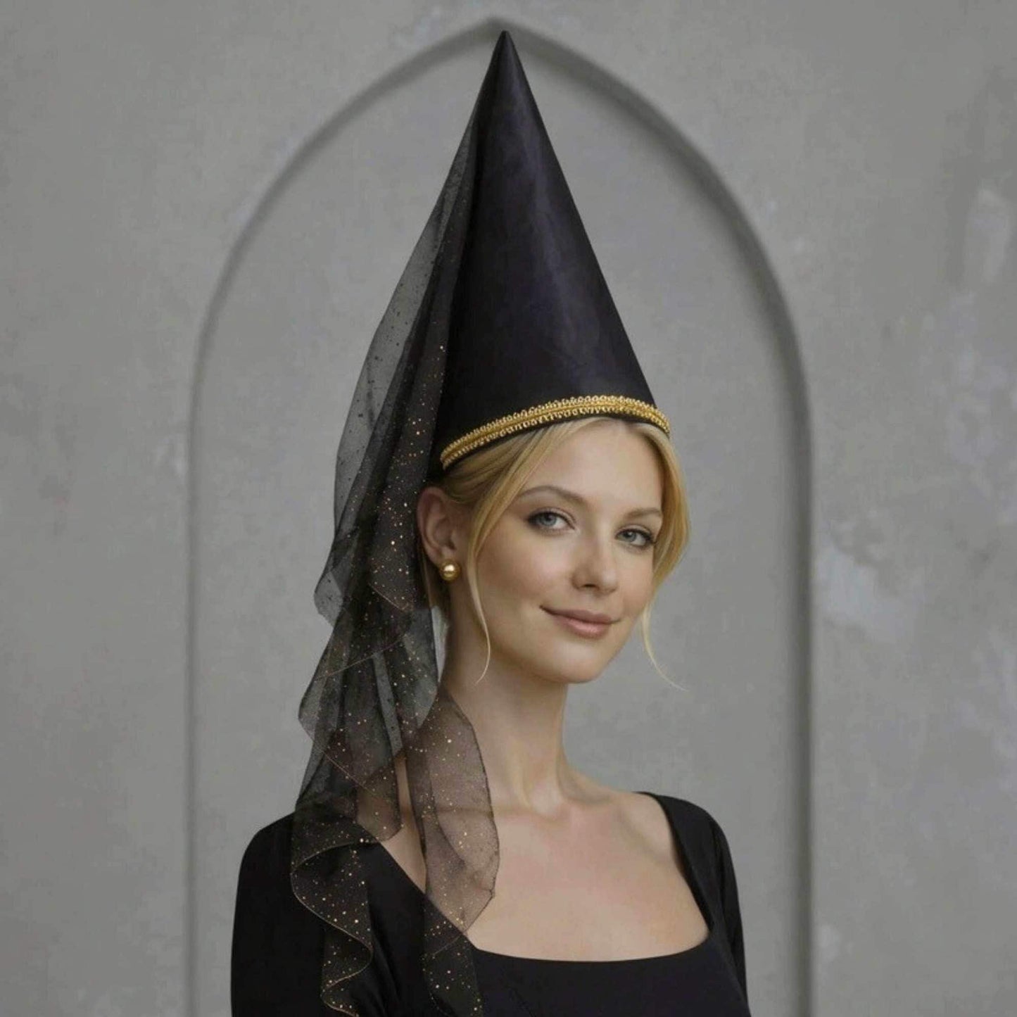 Medieval  Princess Hat  - Black