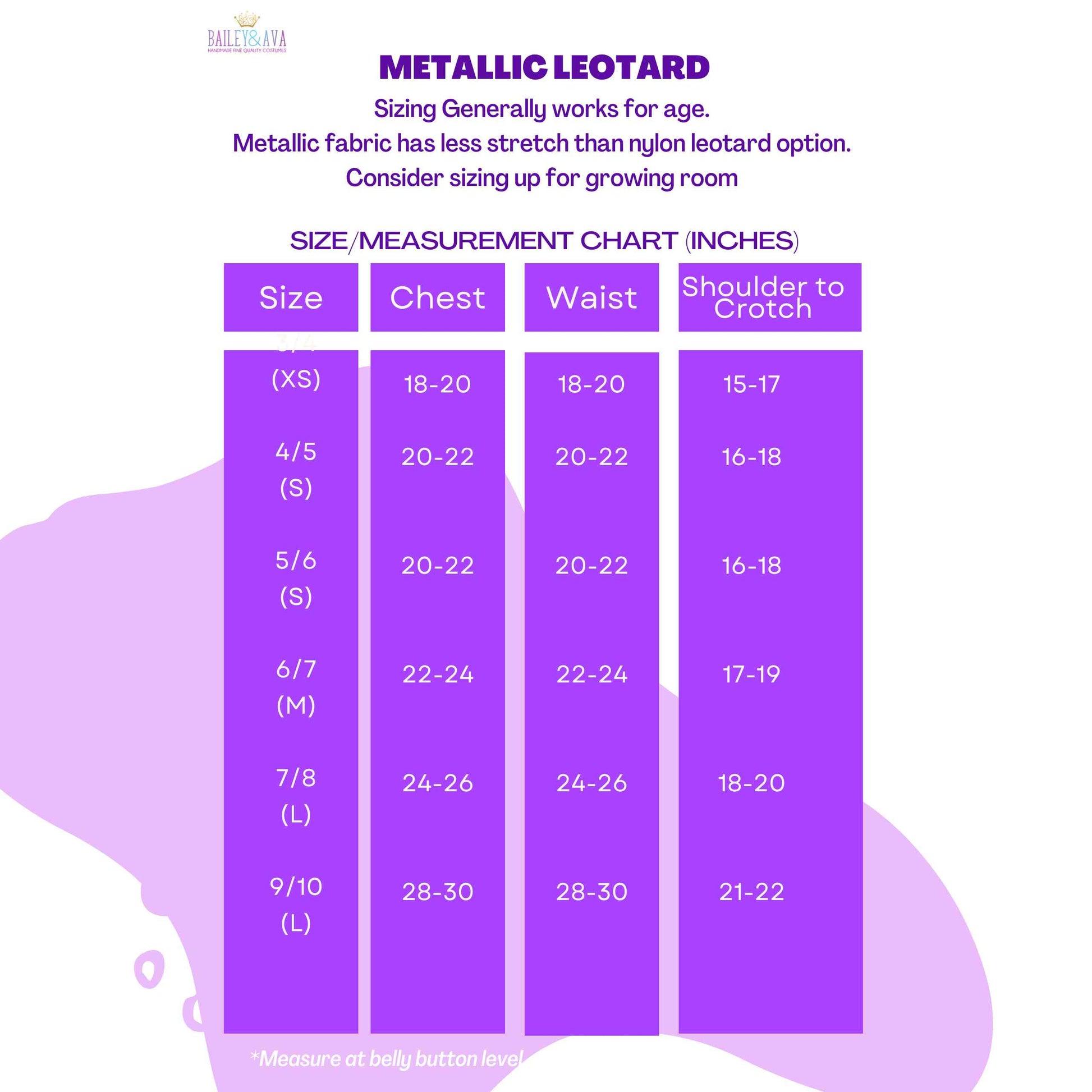 a purple poster with a line of measurements
