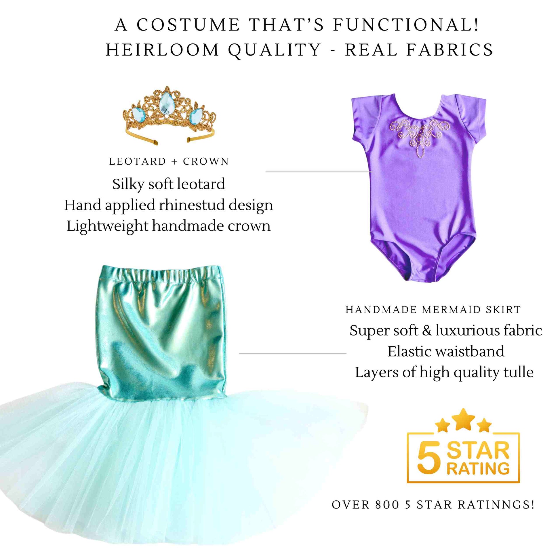 a little girl's purple and blue outfit with a tiara