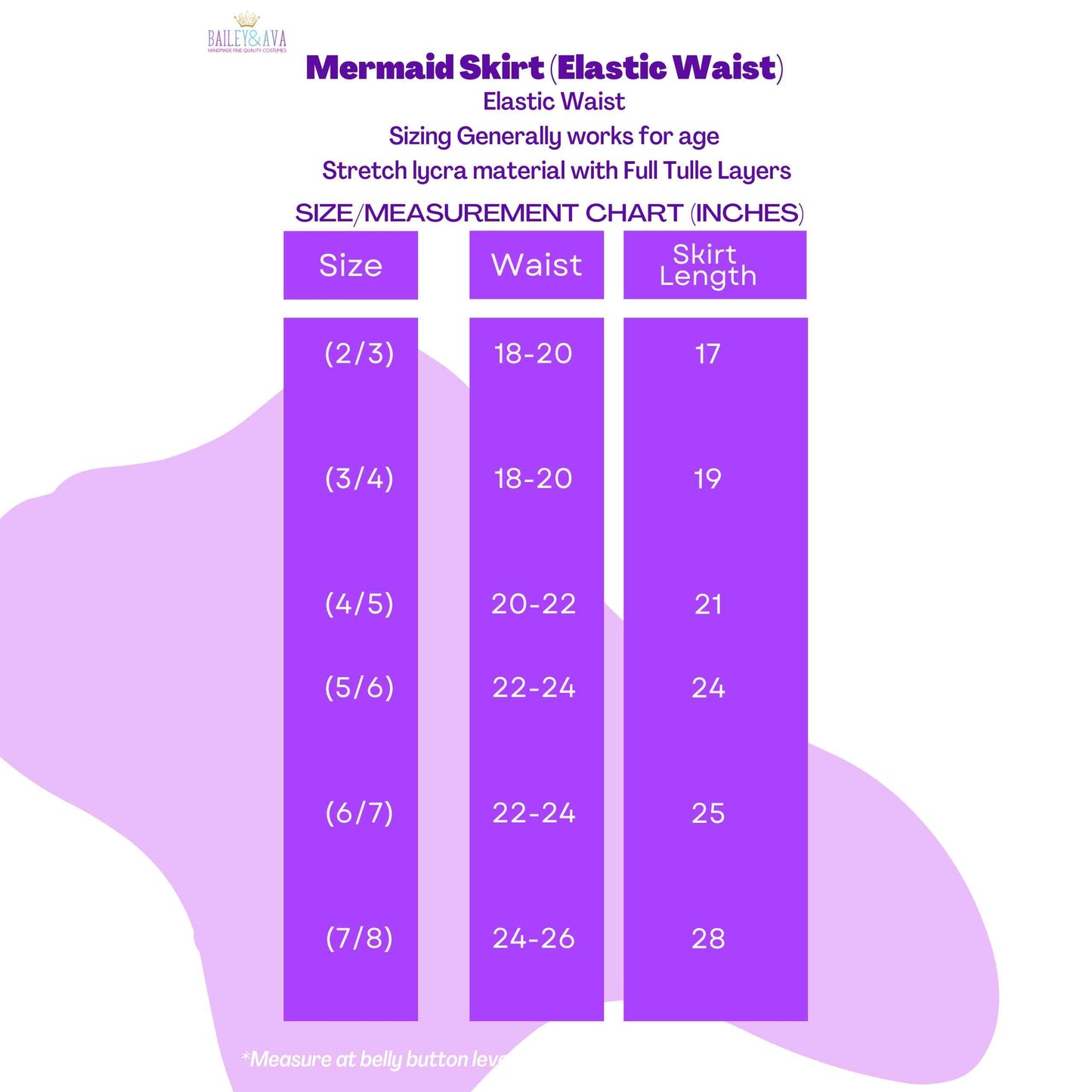 the size and measurements of a women's skirt