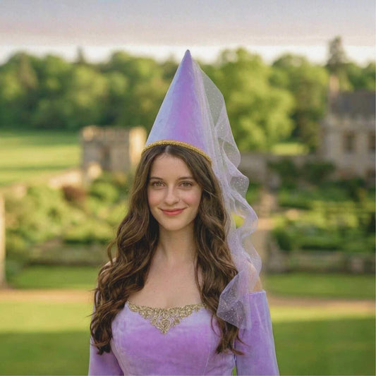 Medieval  Princess Hat  - Lilac/Purple