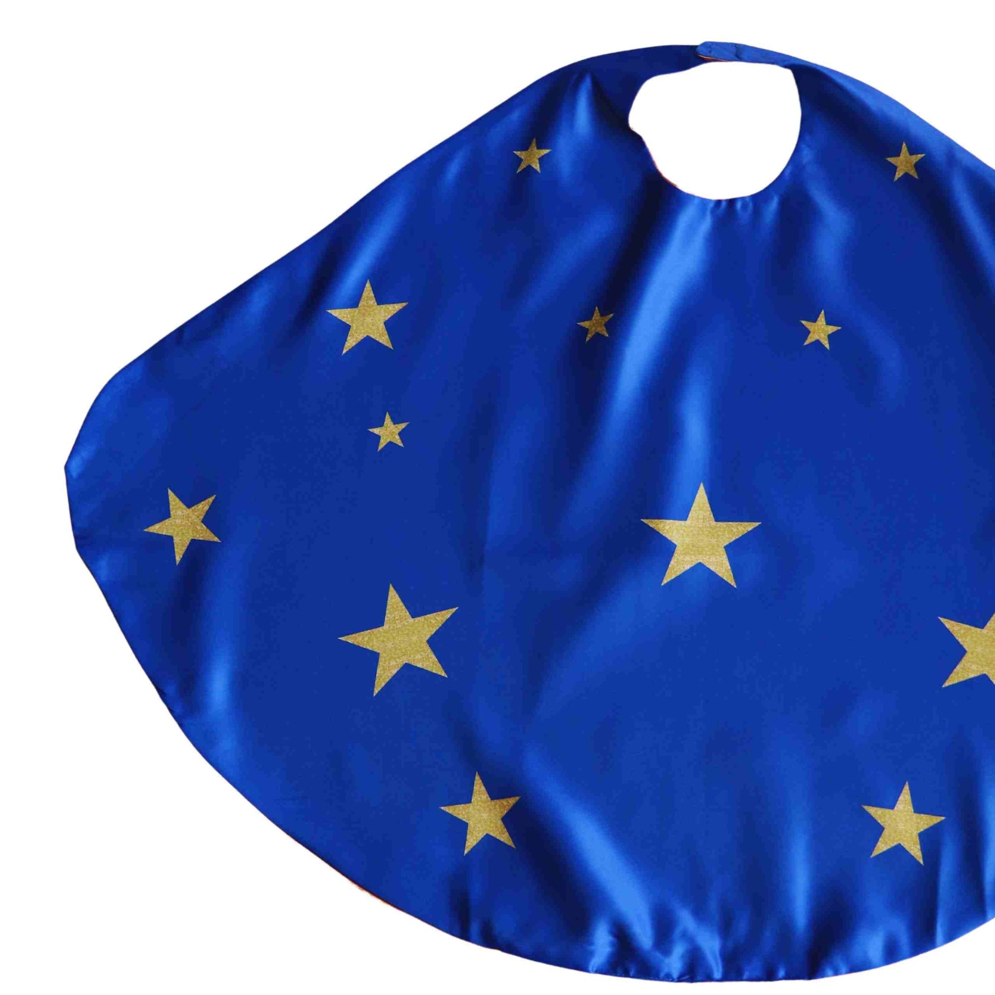 a blue bag with gold stars on it