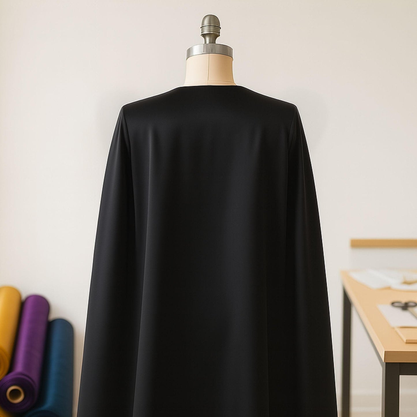Adult Size Satin Superhero Cape - Black