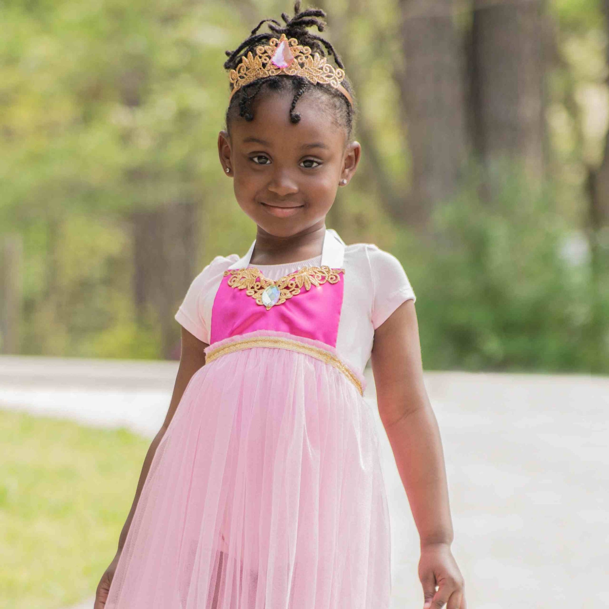 Princess Apron Dress Set, Dark Pink Bailey and Ava Princess Apron Dress Set, Dark Pink Bailey and Ava