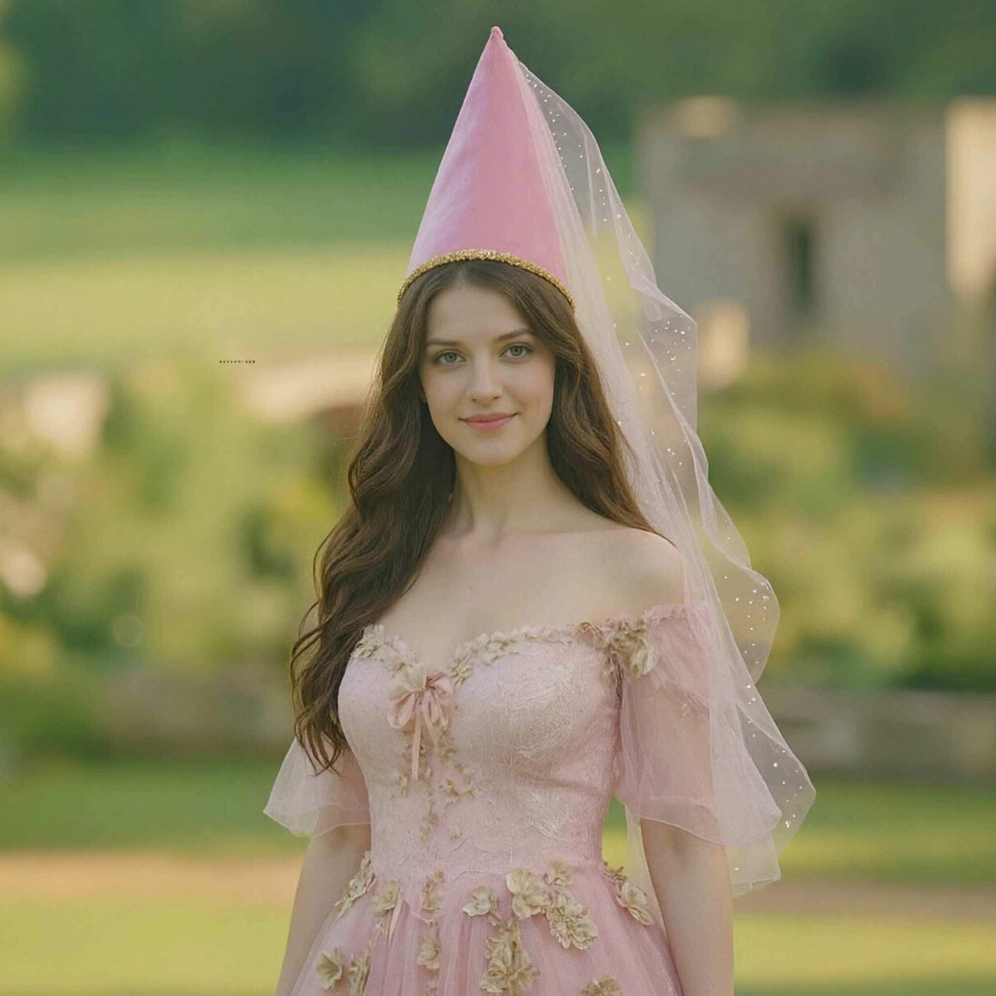 Medieval  Princess Hat  - Pink