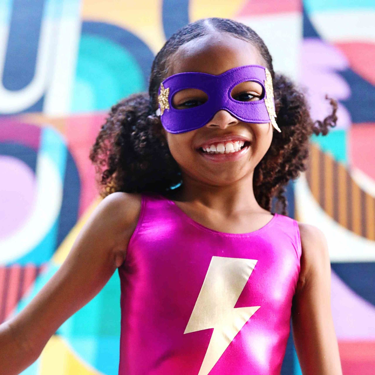 Personalized Kids' Superhero Cape Set - Pink & Gold