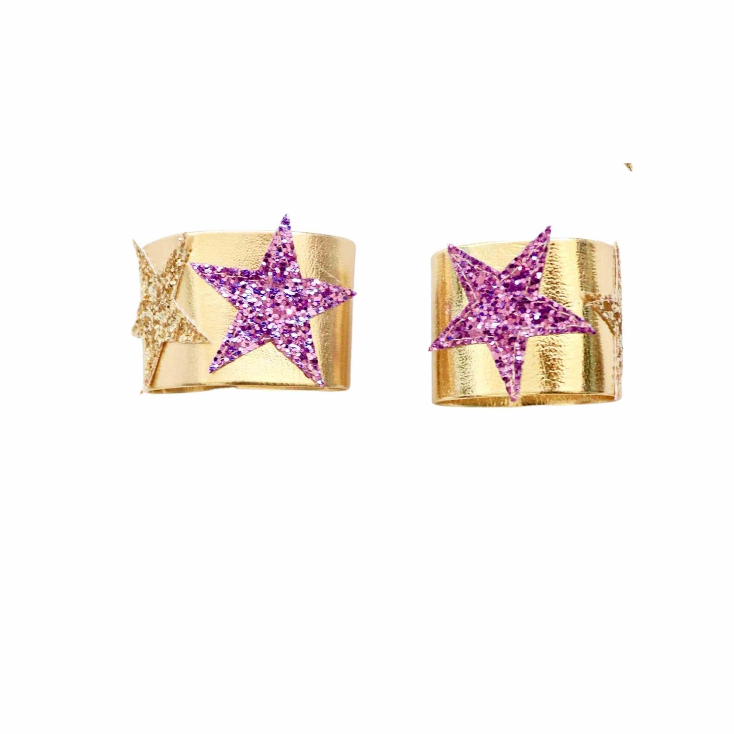 a pair of earrings with a star on it