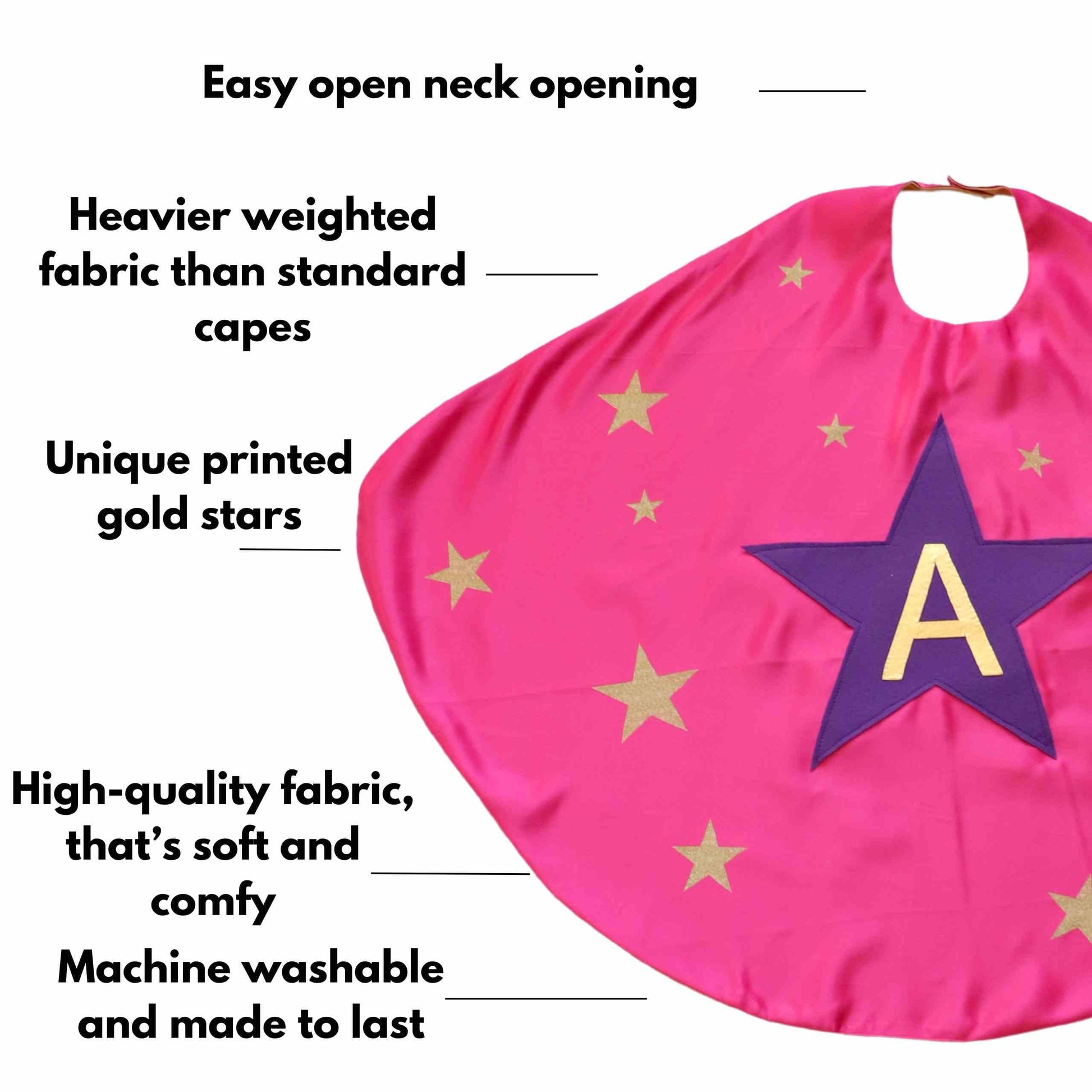 a pink cape with a star on it