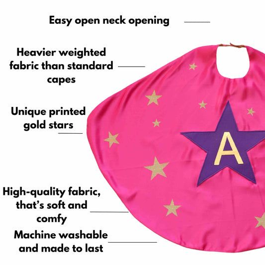a pink cape with a star on it