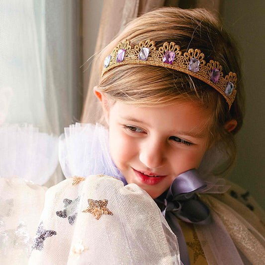 Princess Crown Headband  - Purple Gem