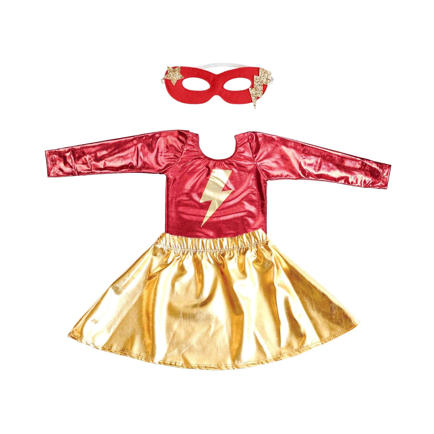 Lightning Bolt Costume Set, Metallic Red