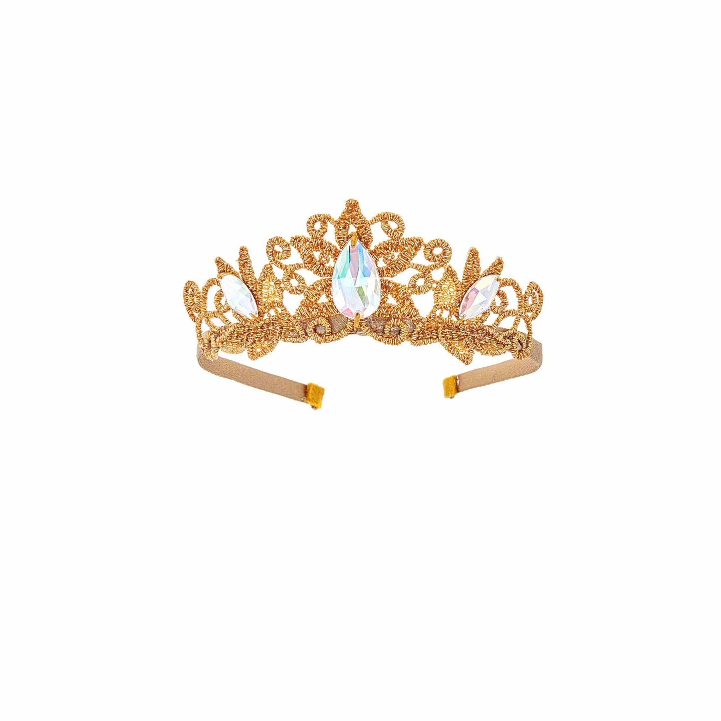 a tiara with a crystal stone on top of it