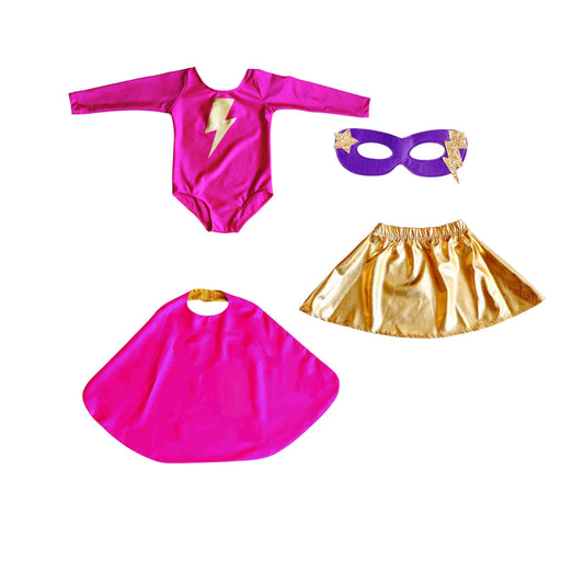 Lightning Bolt Costume Set, Pink/Gold