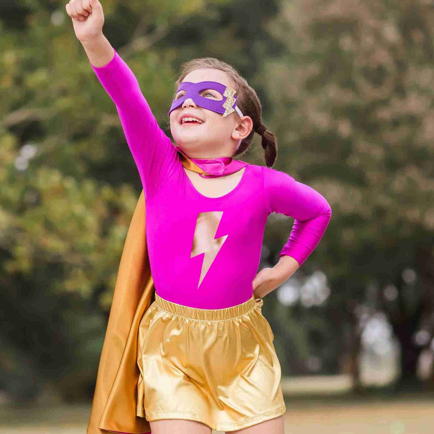 Lightning Bolt Costume Set, Pink/Gold